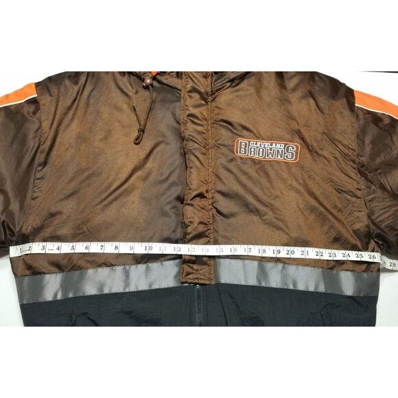 Cleveland Browns NFL Starter Removable Hood Full Zip Puffer Jacket Parka Men's L - Picture 8 of 16